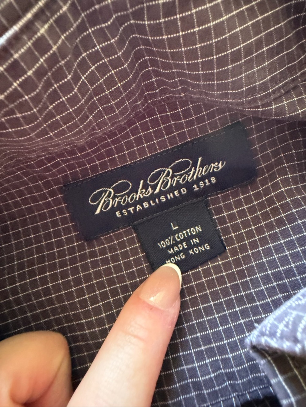 Brooks Brothers Men’s Business Casual Button Down Navy White Pattern Preppy
